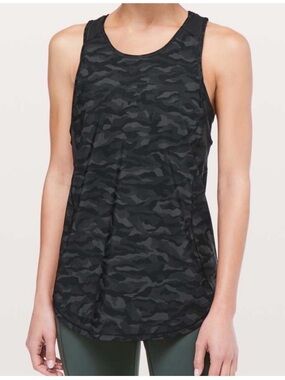 Lululemon Sculpt Tank Camo Black Gray Sleeveless Athletic Workout